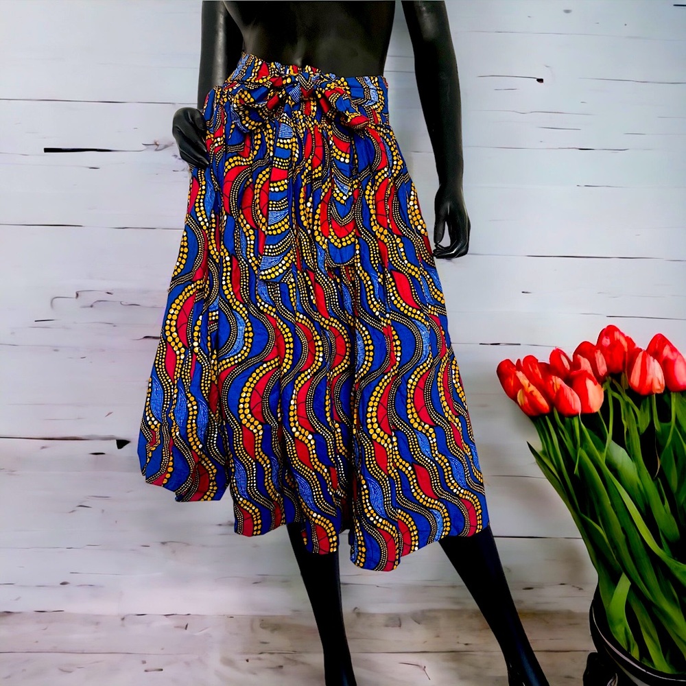 African Ankara Midi Skirt